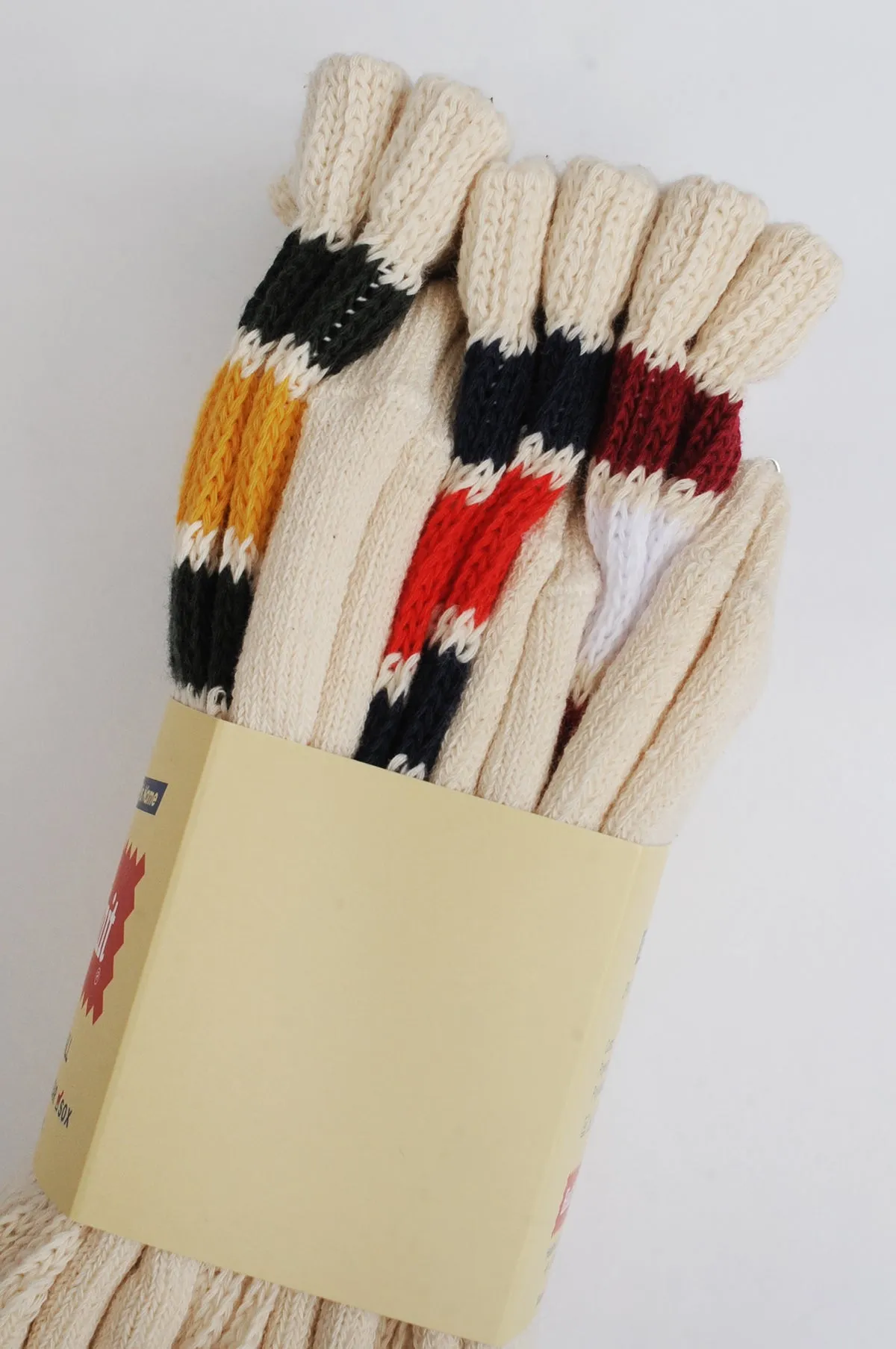 3-Pack Off-White Multi Bright Stripe Socks
