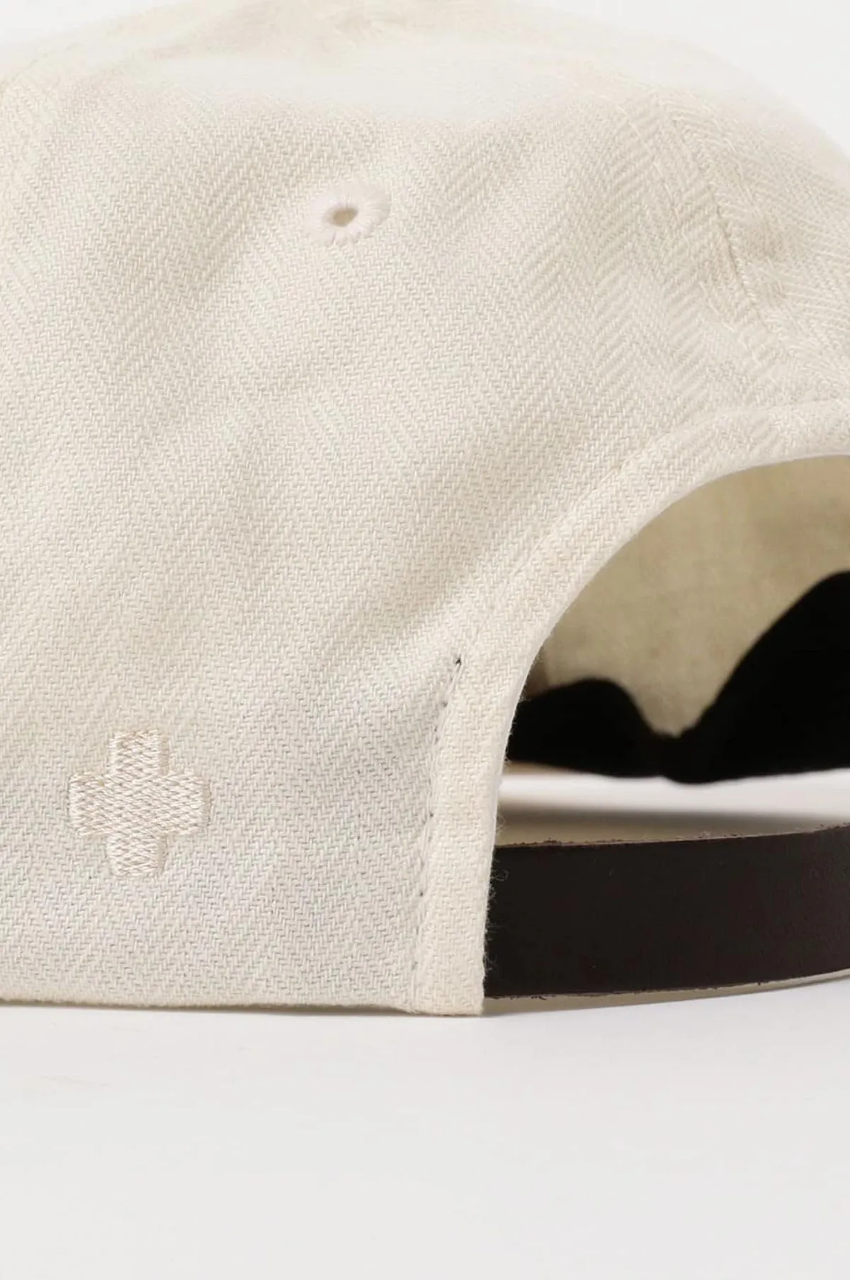 6 Panel Herringbone Cap Ivory