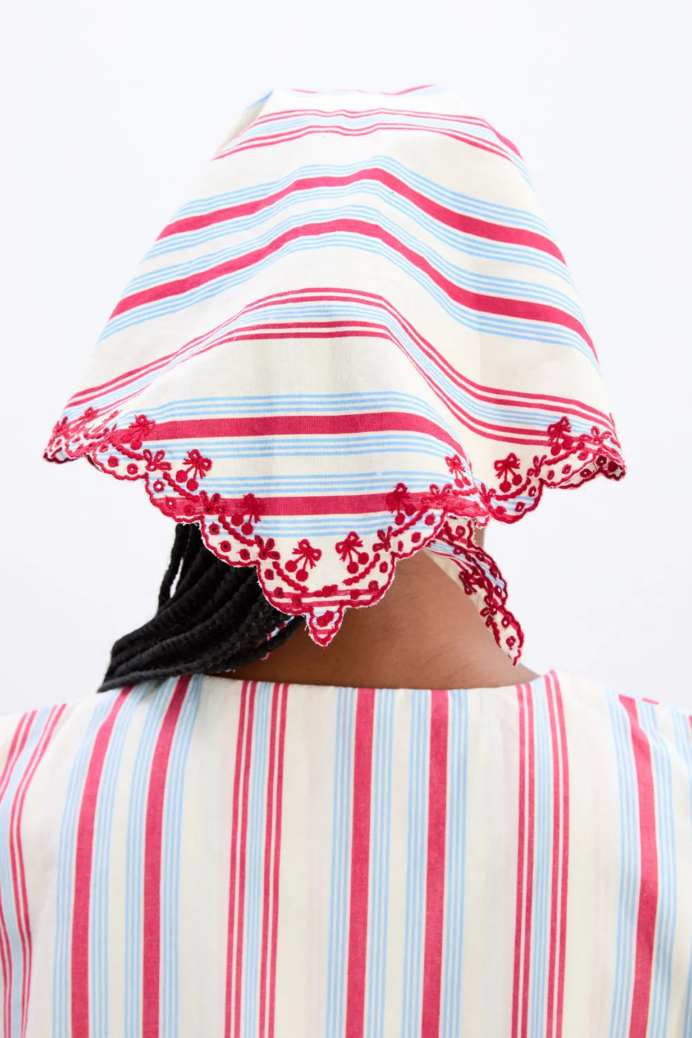 Amaya Headscarf Cherry Business Stripe Red