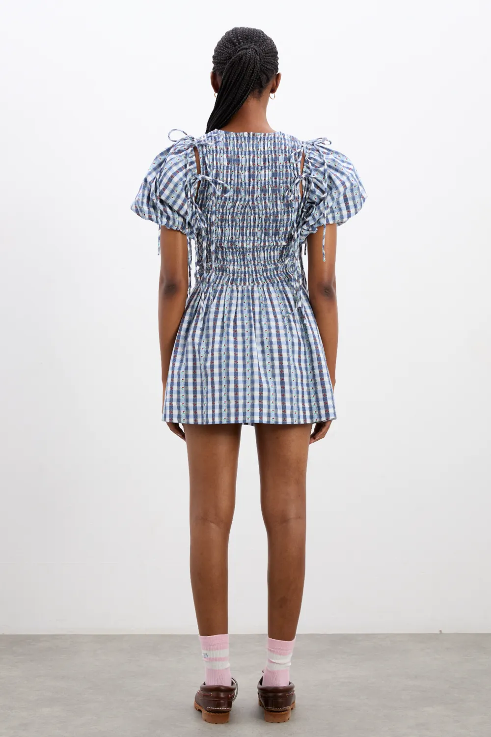 Becca Bubble Mini Dress Blue Margot Denim Navy