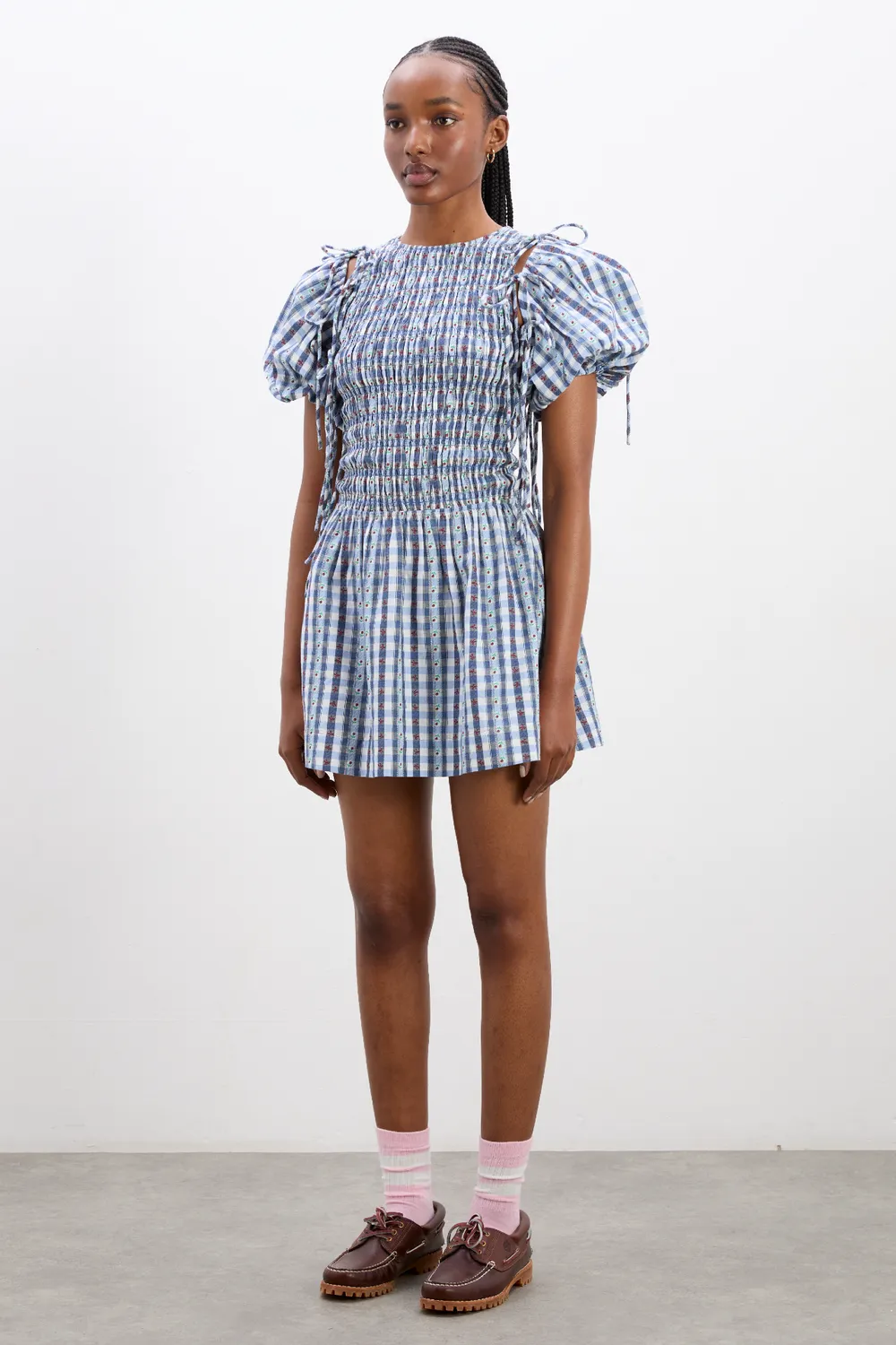 Becca Bubble Mini Dress Blue Margot Denim Navy
