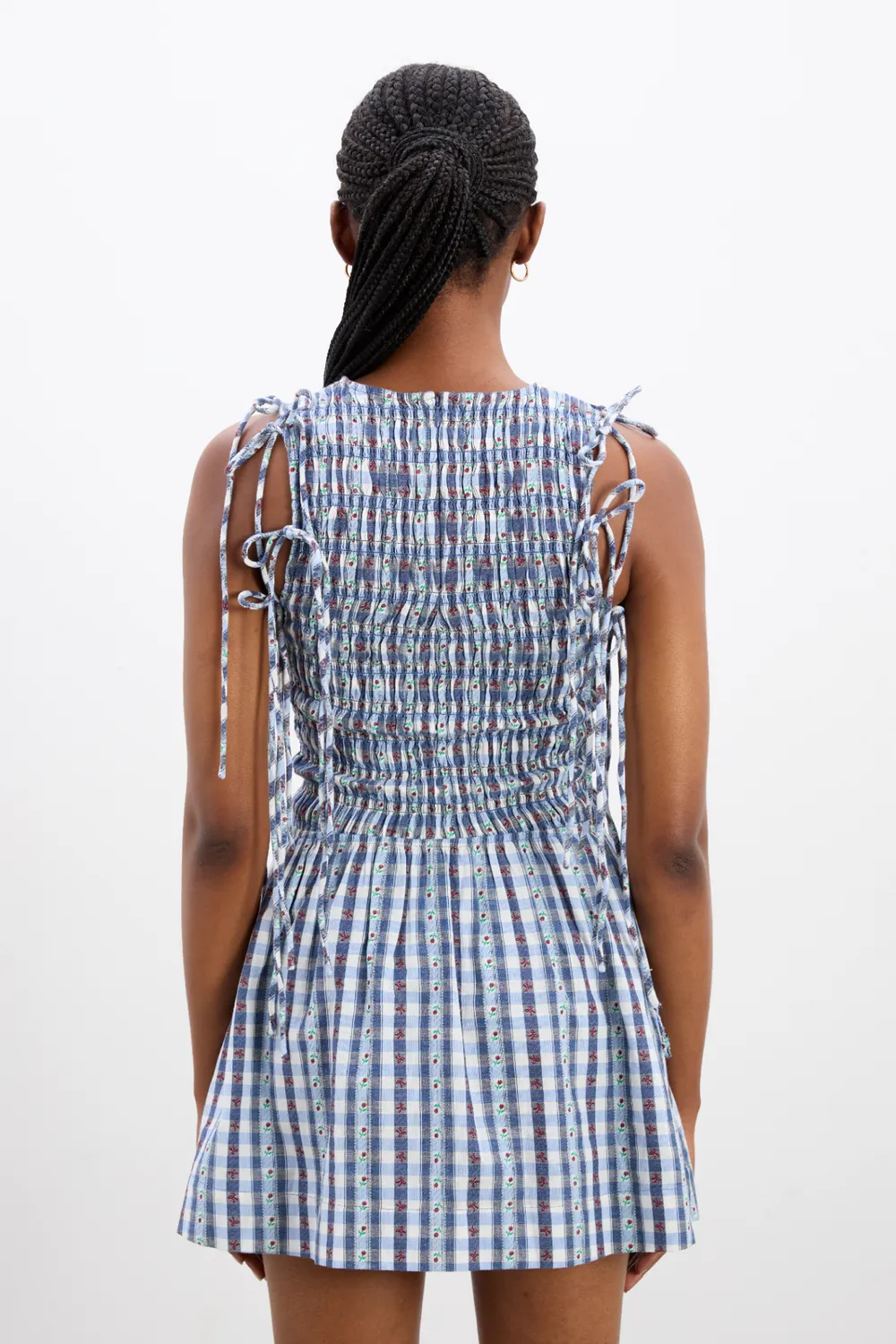 Becca Bubble Mini Dress Blue Margot Denim Navy