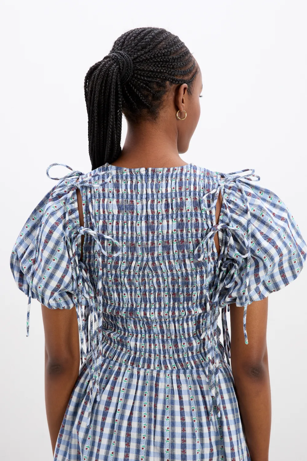 Becca Bubble Mini Dress Blue Margot Denim Navy