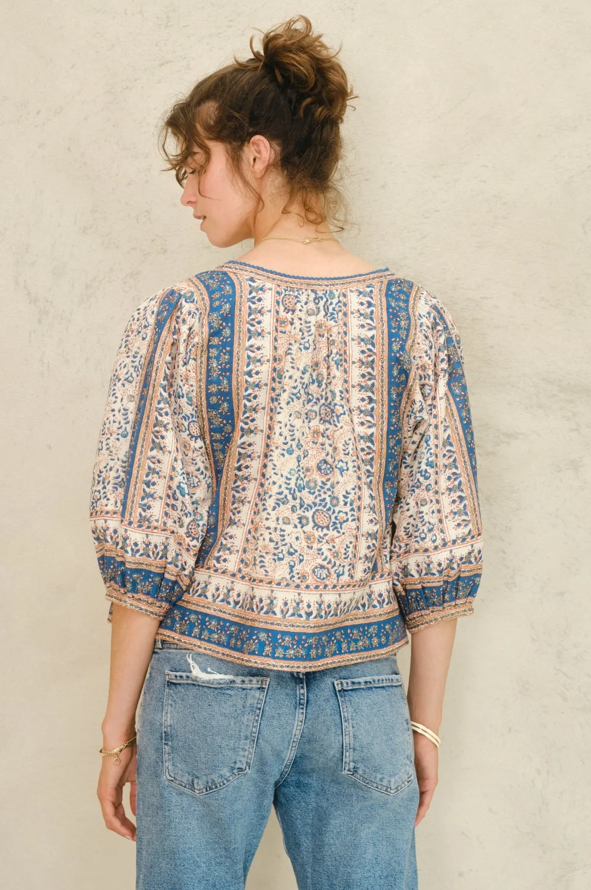 Cass Print Jacket Navy