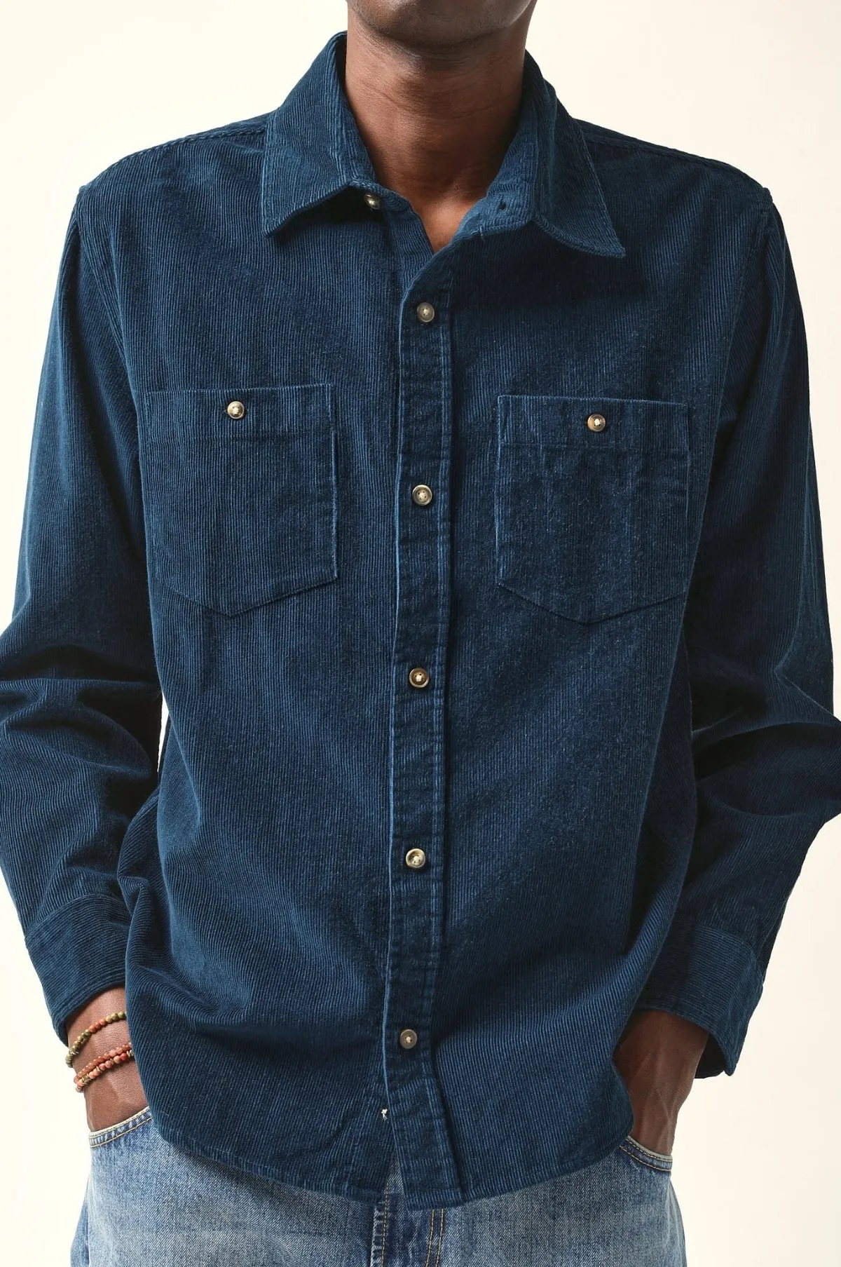 Corduroy LS Shirt Navy