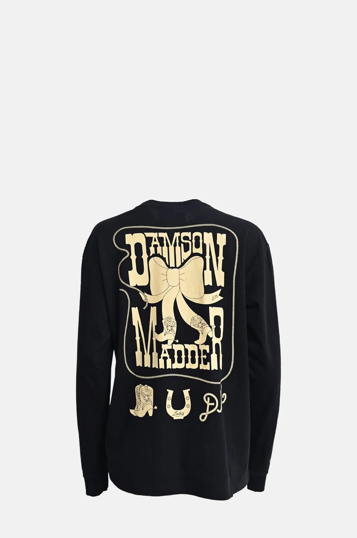 Cow Bow Long Sleeve Tee Charcoal