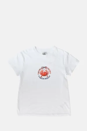 Crabby Bow Shrunken Tee White