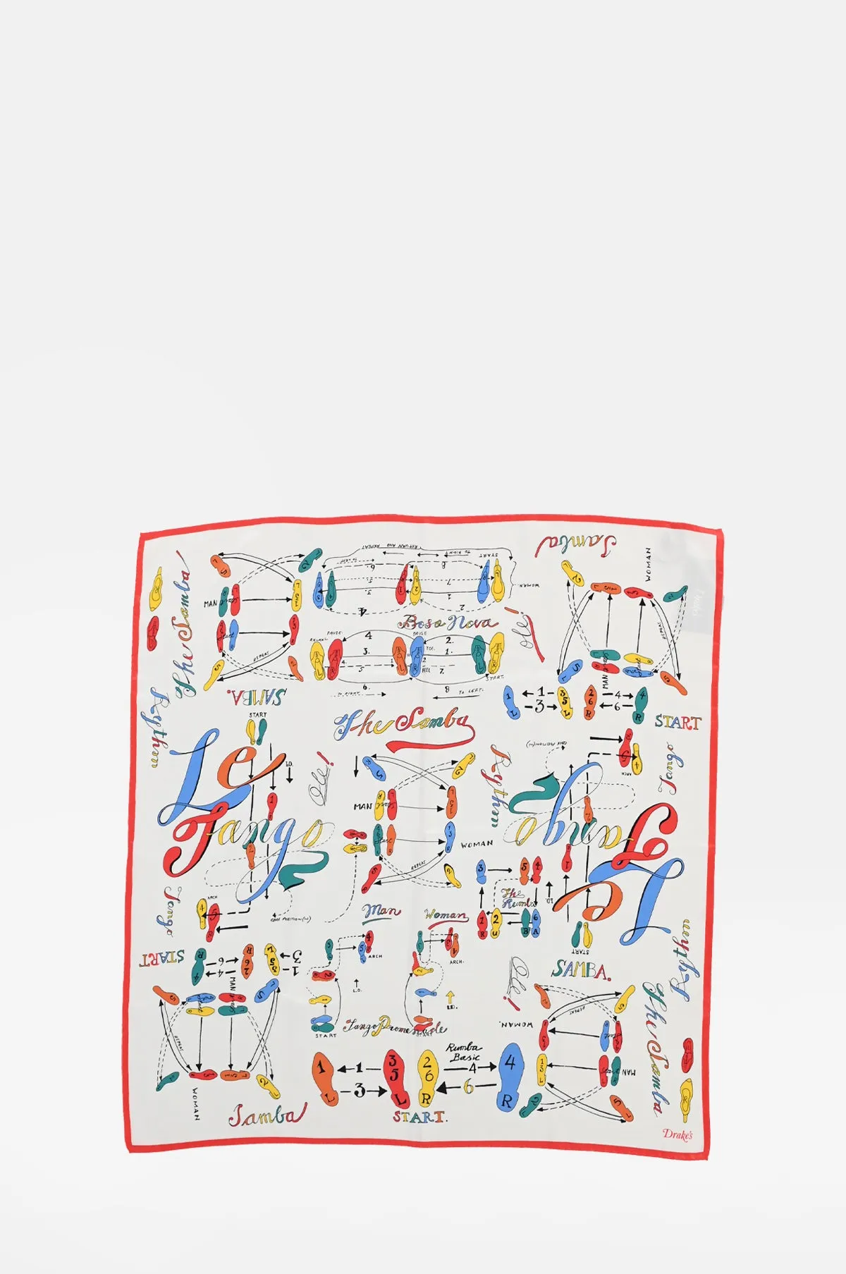 Dance Steps Bandana Red & White