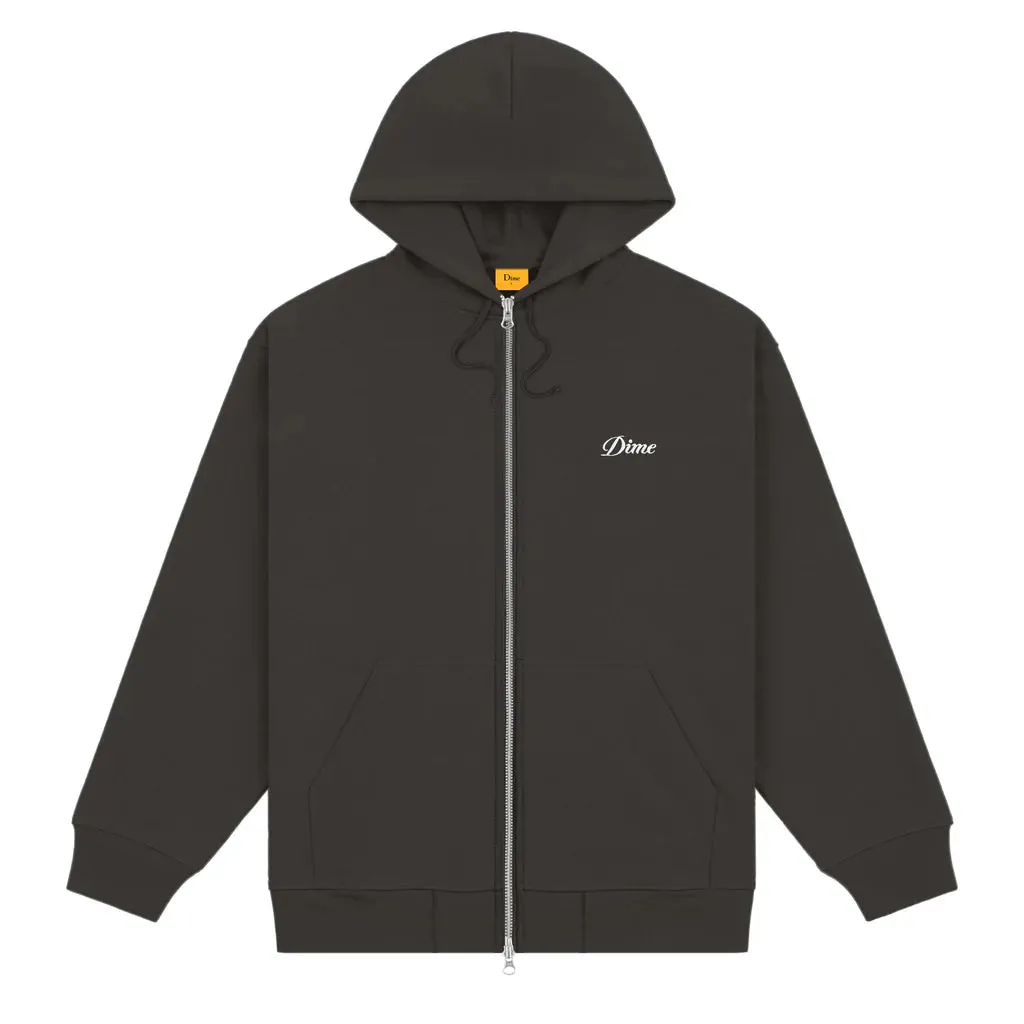 DIME - CURSIVE ZIP HOODIE - VINTAGE BLACK