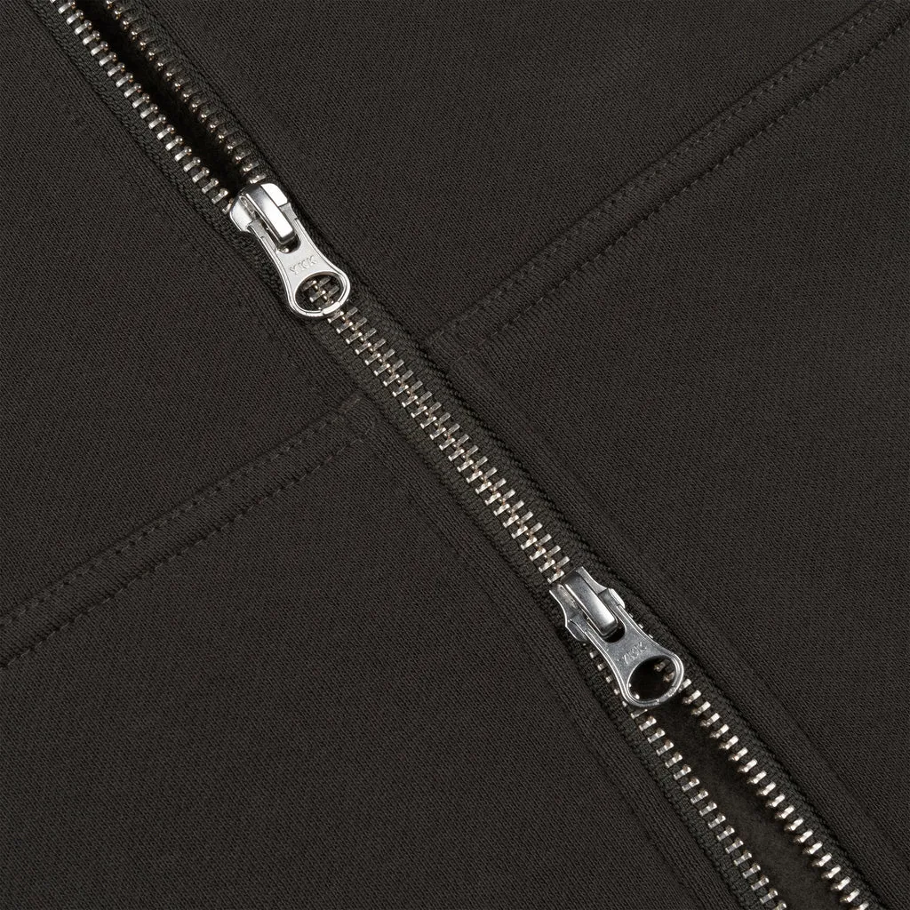 DIME - CURSIVE ZIP HOODIE - VINTAGE BLACK