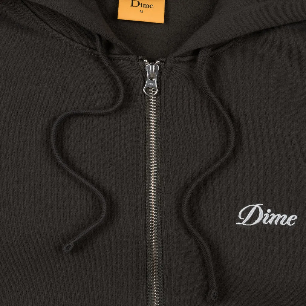 DIME - CURSIVE ZIP HOODIE - VINTAGE BLACK