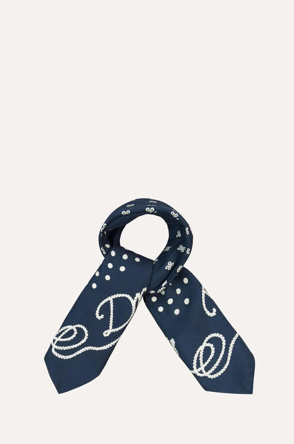 Drake's Rope Border Bandana Navy & Ecru
