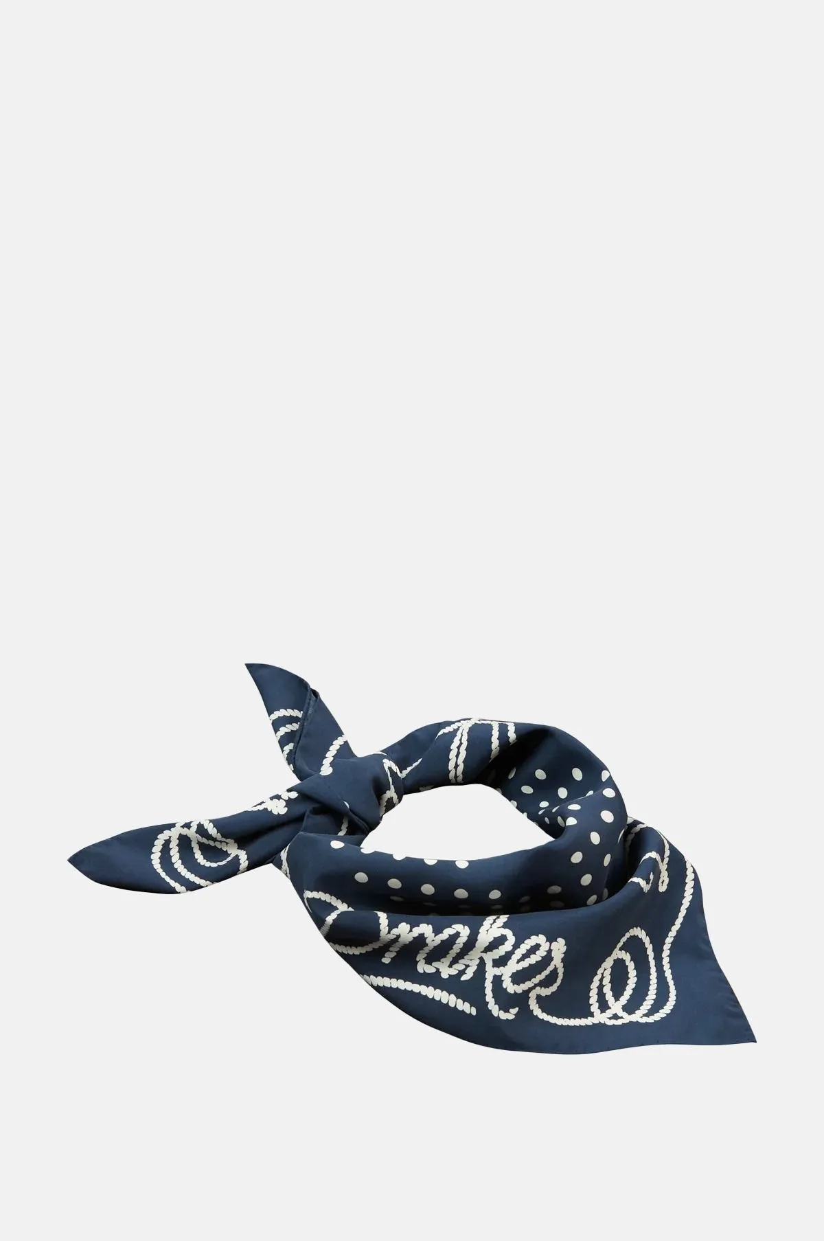 Drake's Rope Border Bandana Navy & Ecru