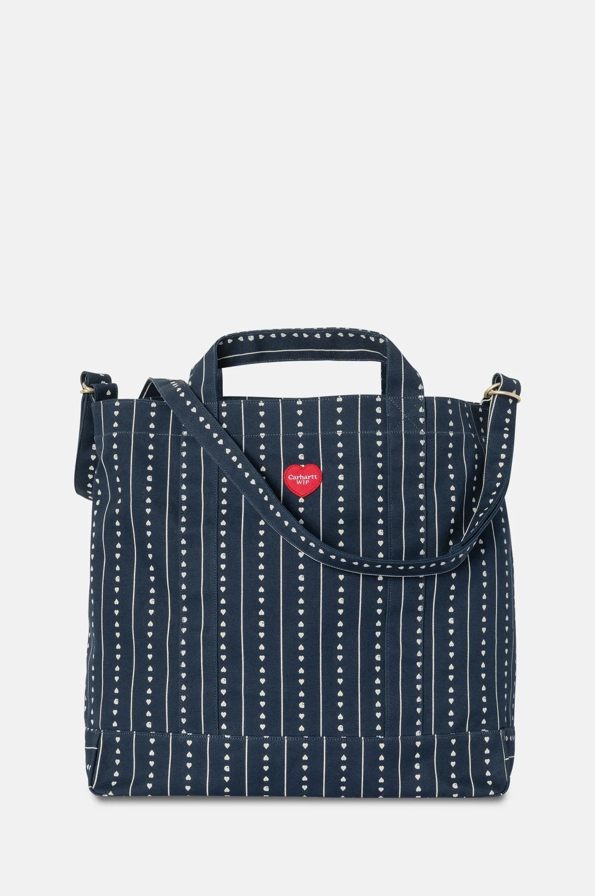 Drewe Tote Big Heart C Pinstripe Ink/Natural