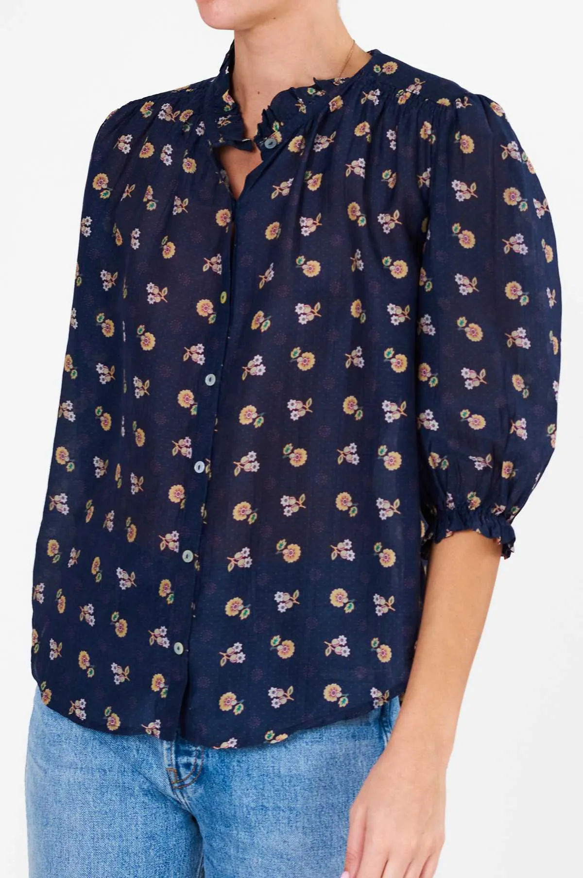 Dulcie Print L/S Top Navy