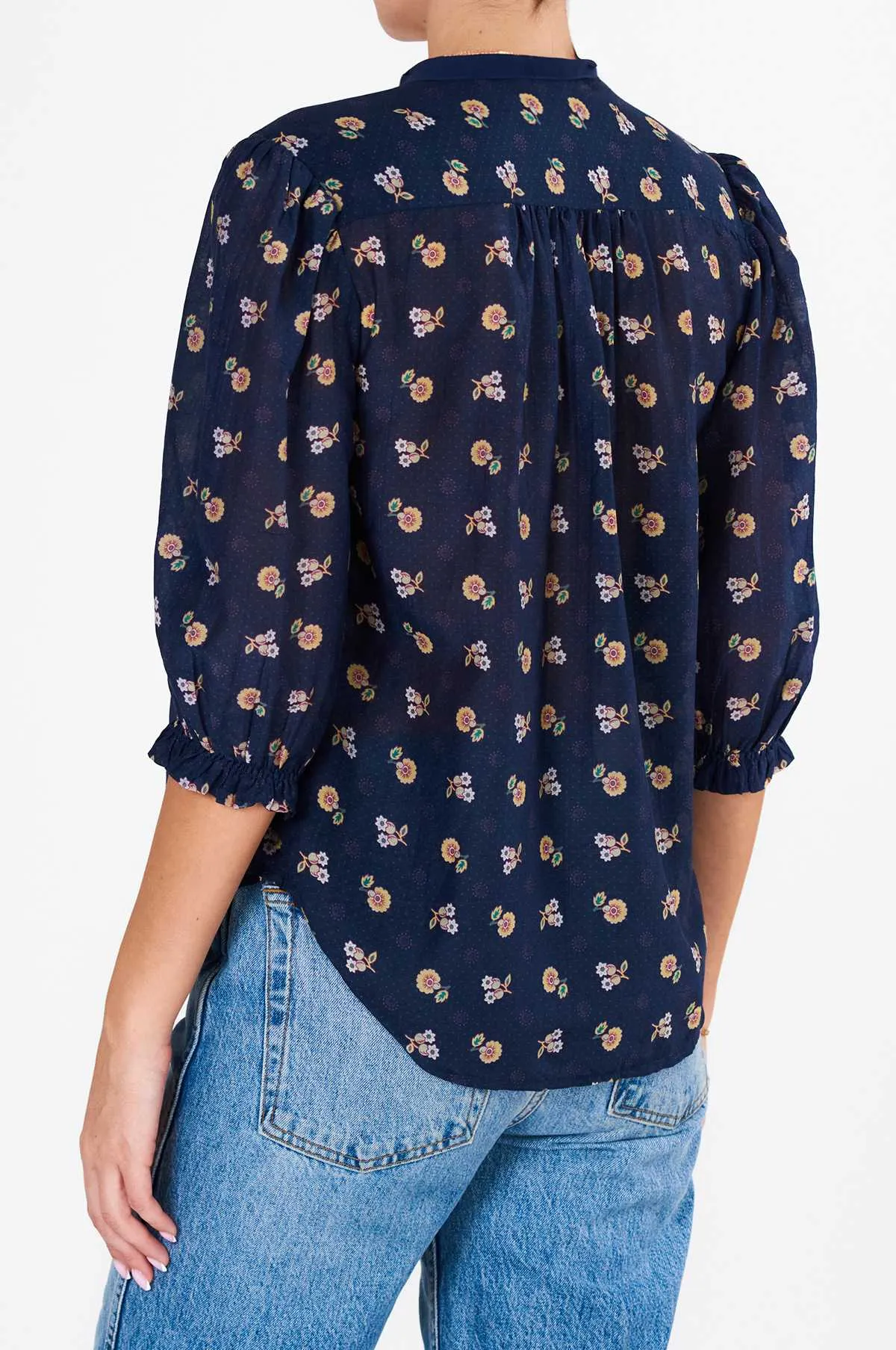 Dulcie Print L/S Top Navy
