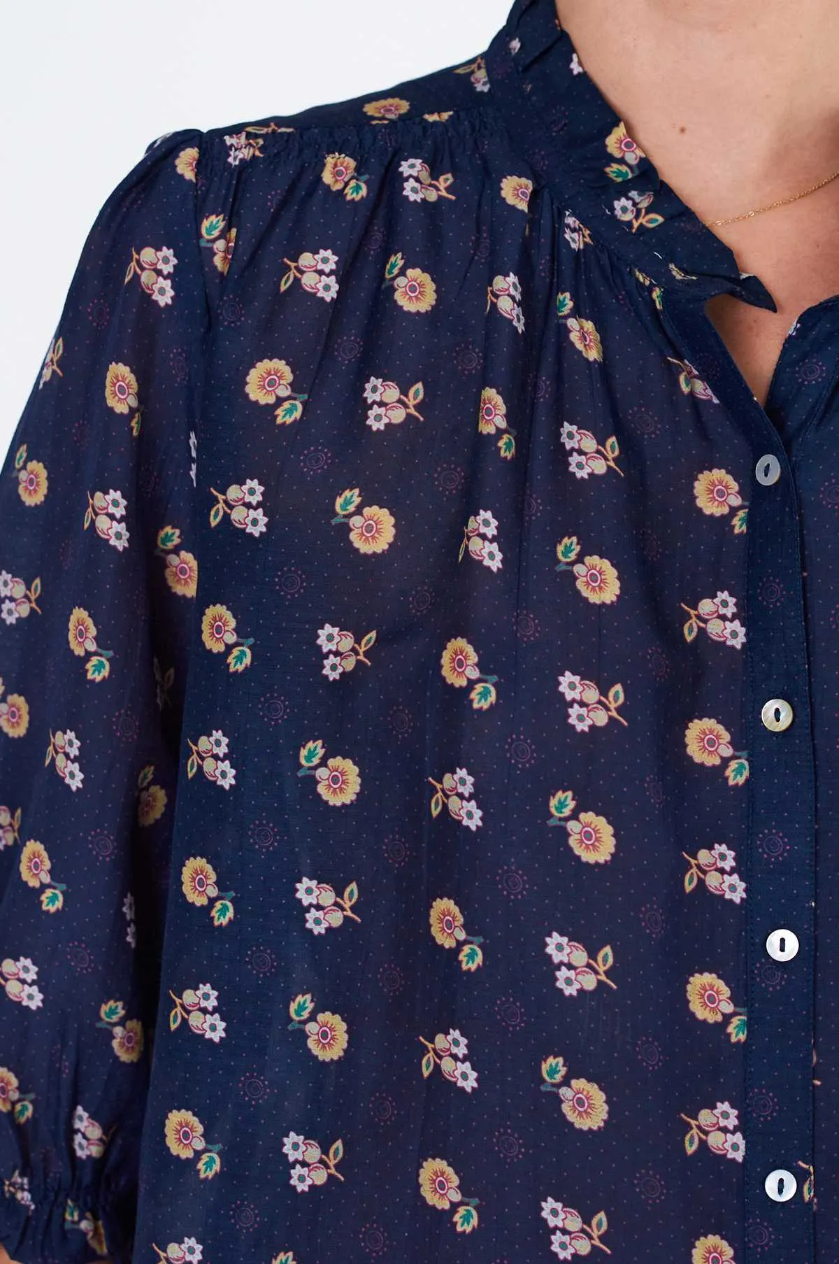Dulcie Print L/S Top Navy