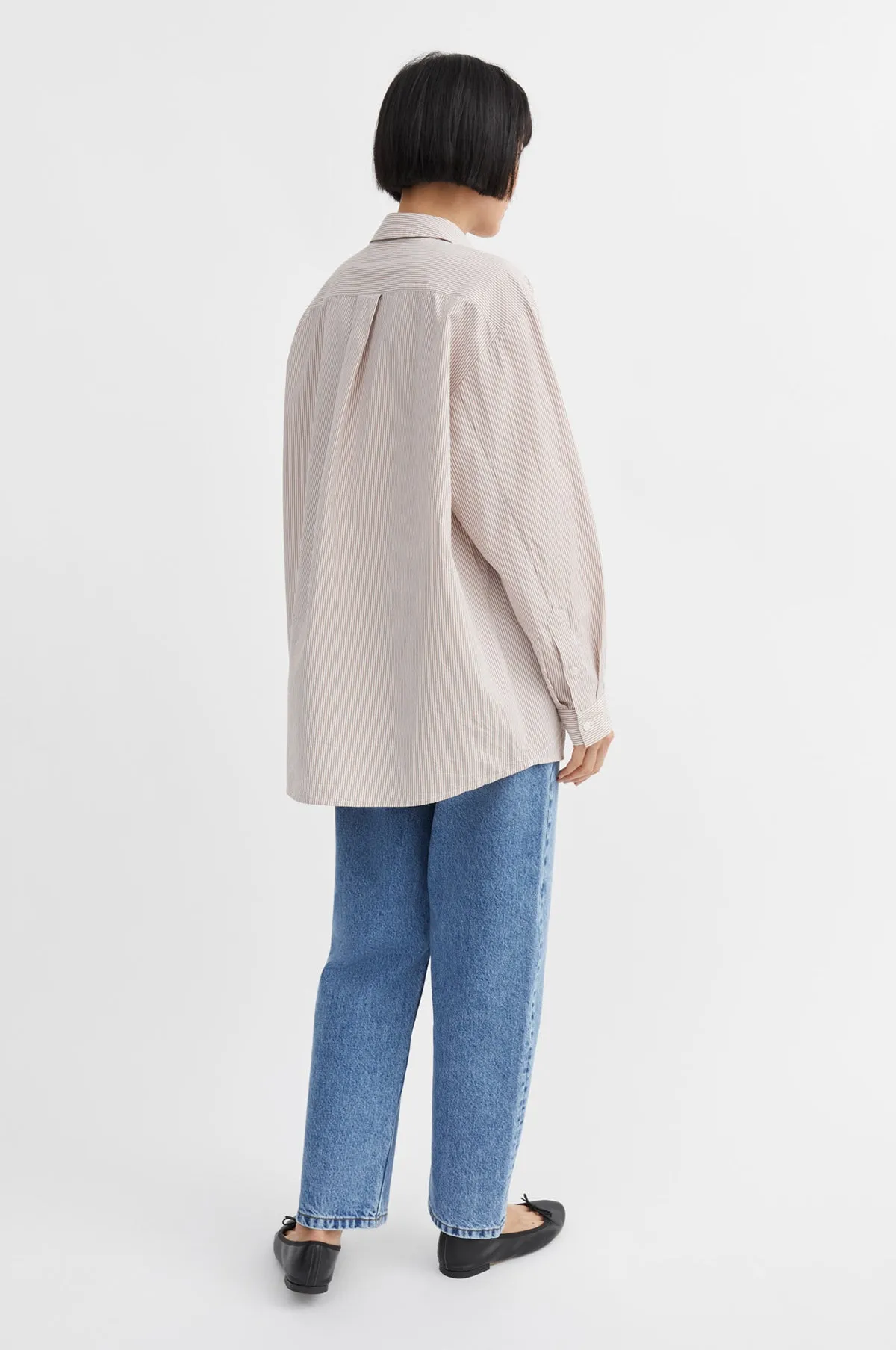 Edgar Shirt Warm Beige/White Stripe