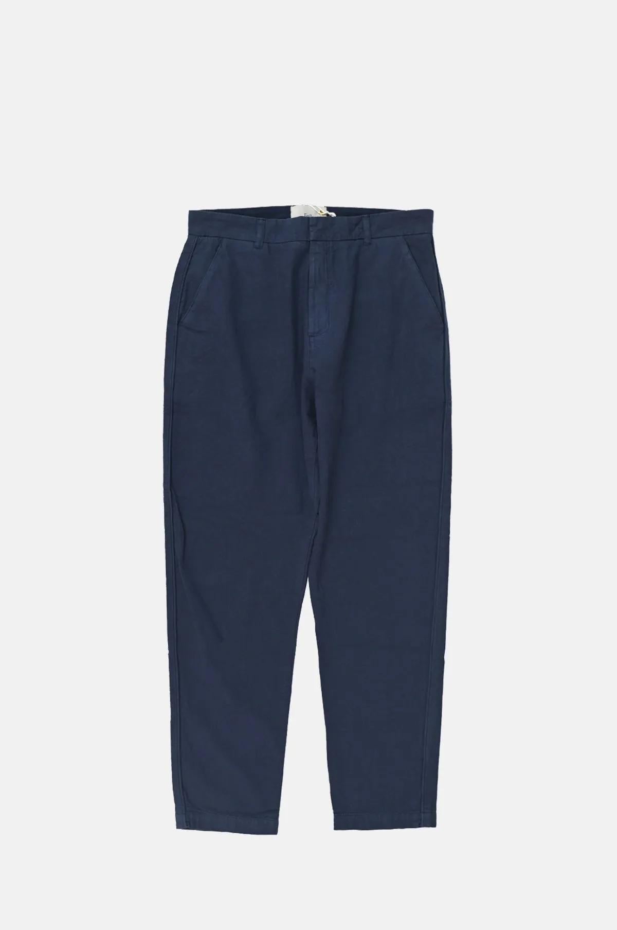 Fixed Waistband Cotton Linen Trouser Soft Navy