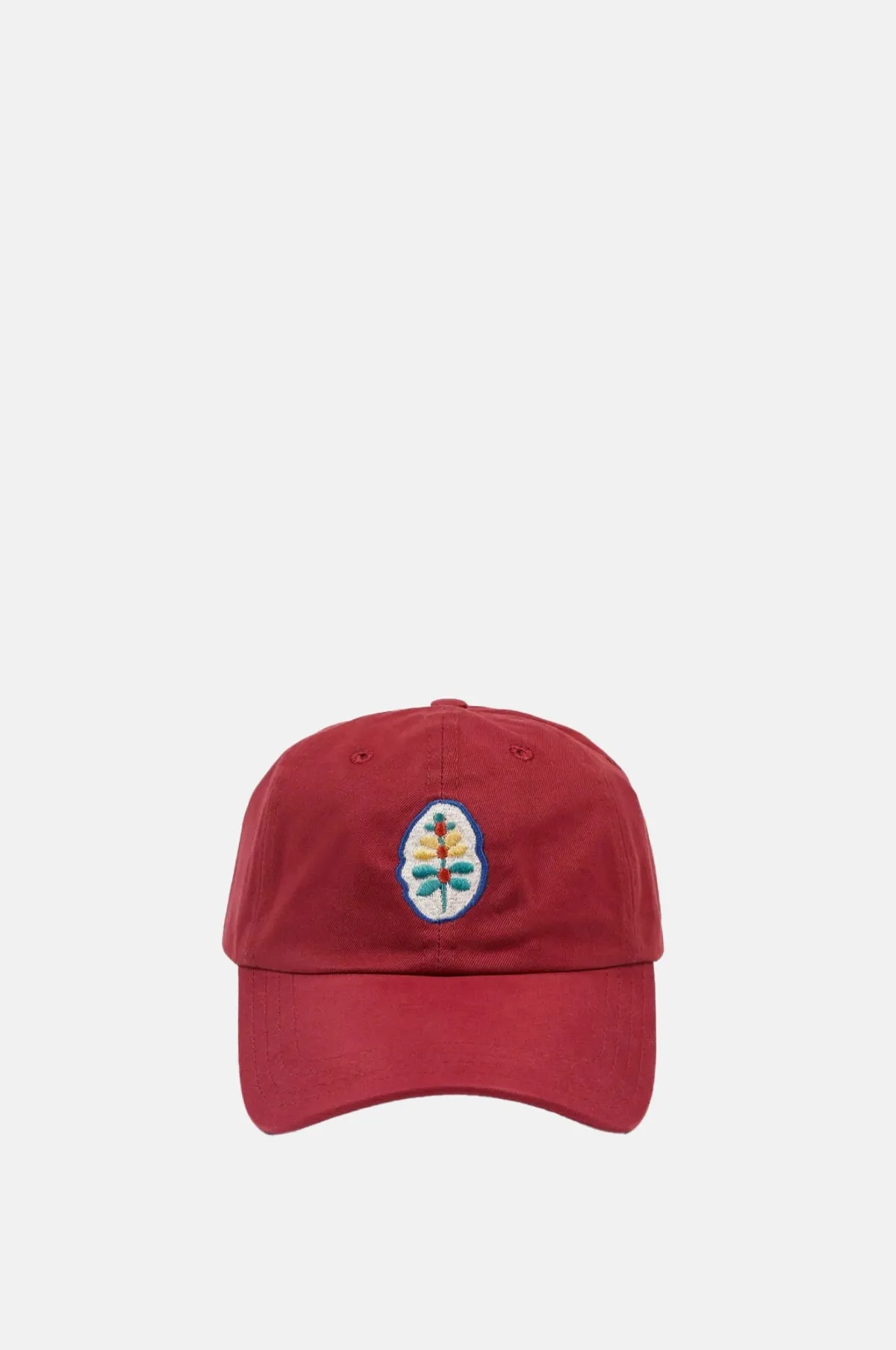 Flower Emblem Cotton Baseball Cap Red