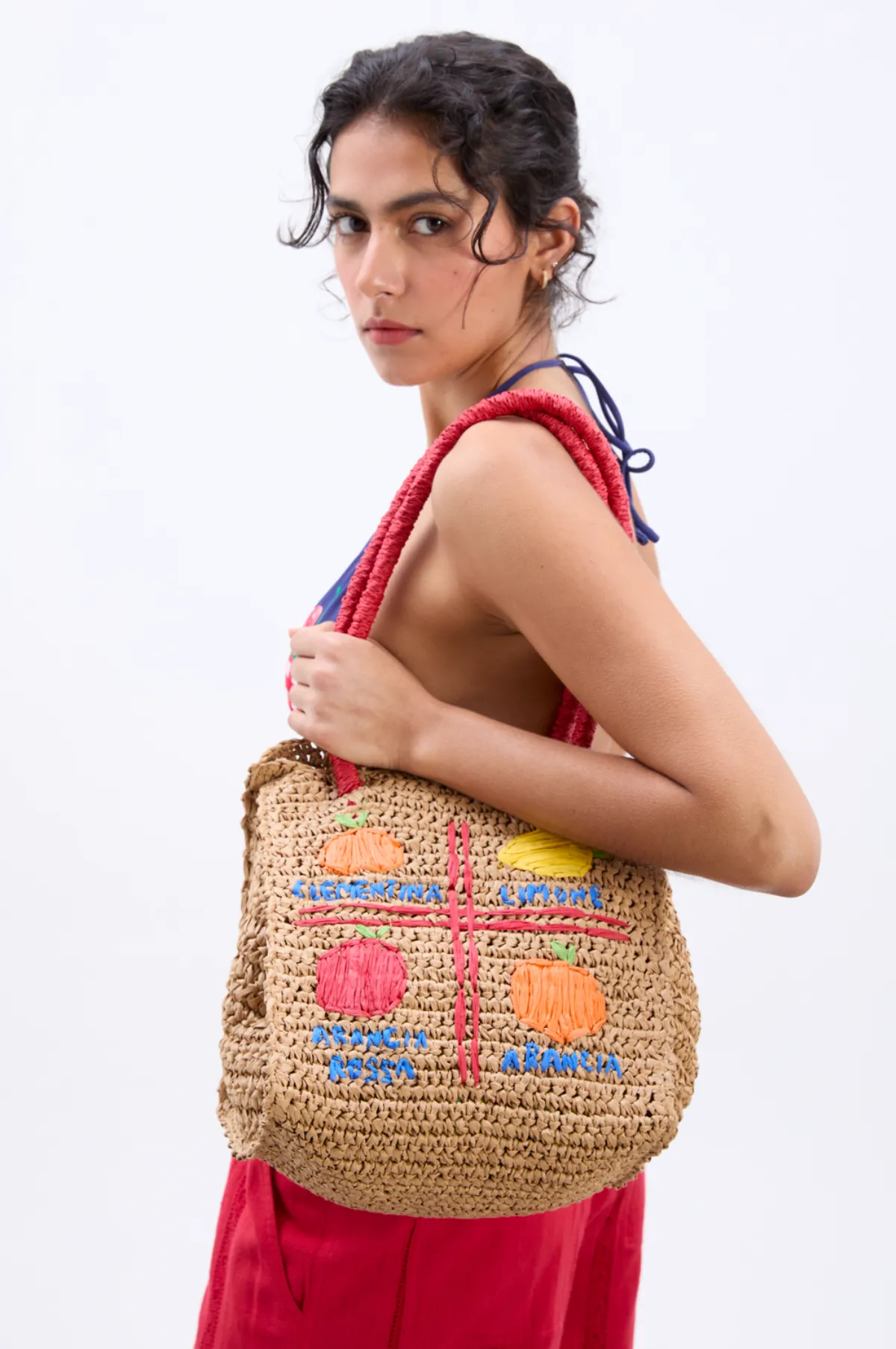 Fruity Raffia Bag Straw