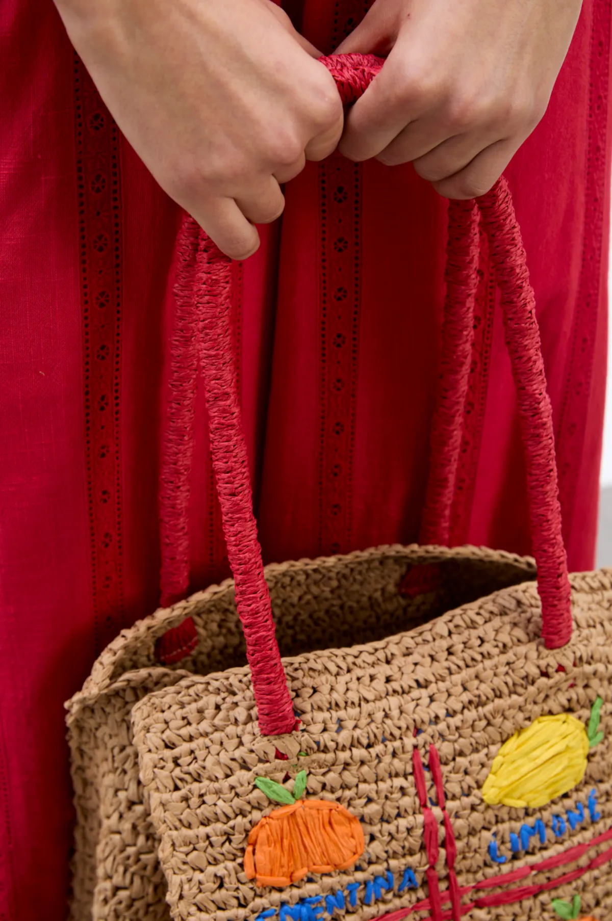 Fruity Raffia Bag Straw
