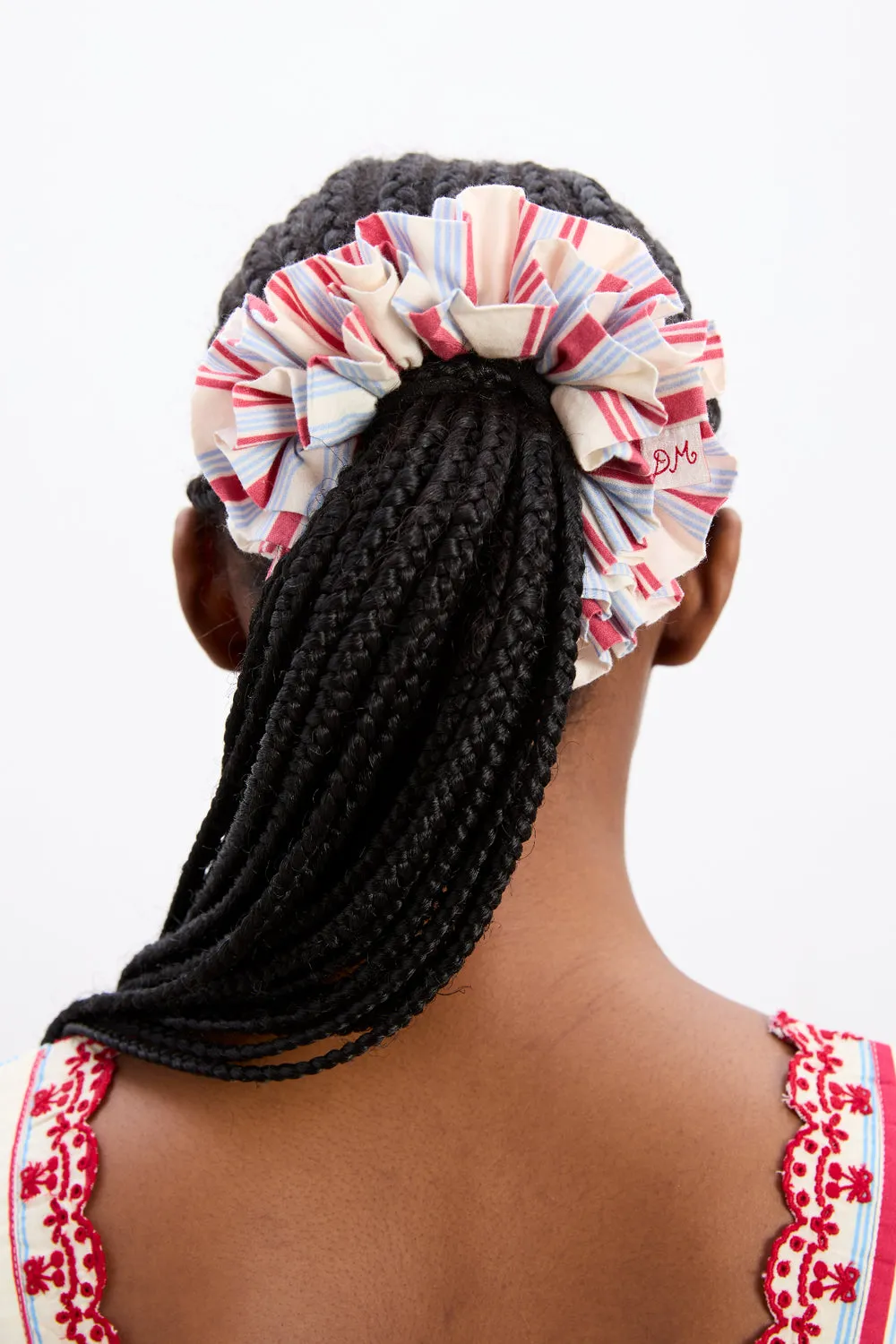 Garter Scrunchie Cherry Business Stripe