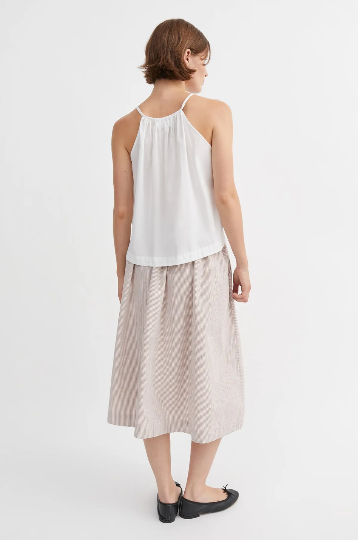 Ginny Skirt Warm Beige/White Stripe