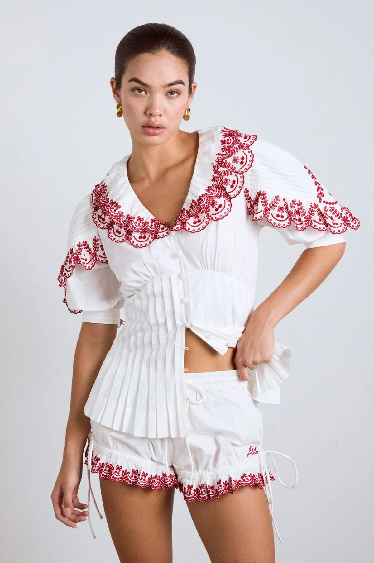 Jenna Bloomer Cherries White
