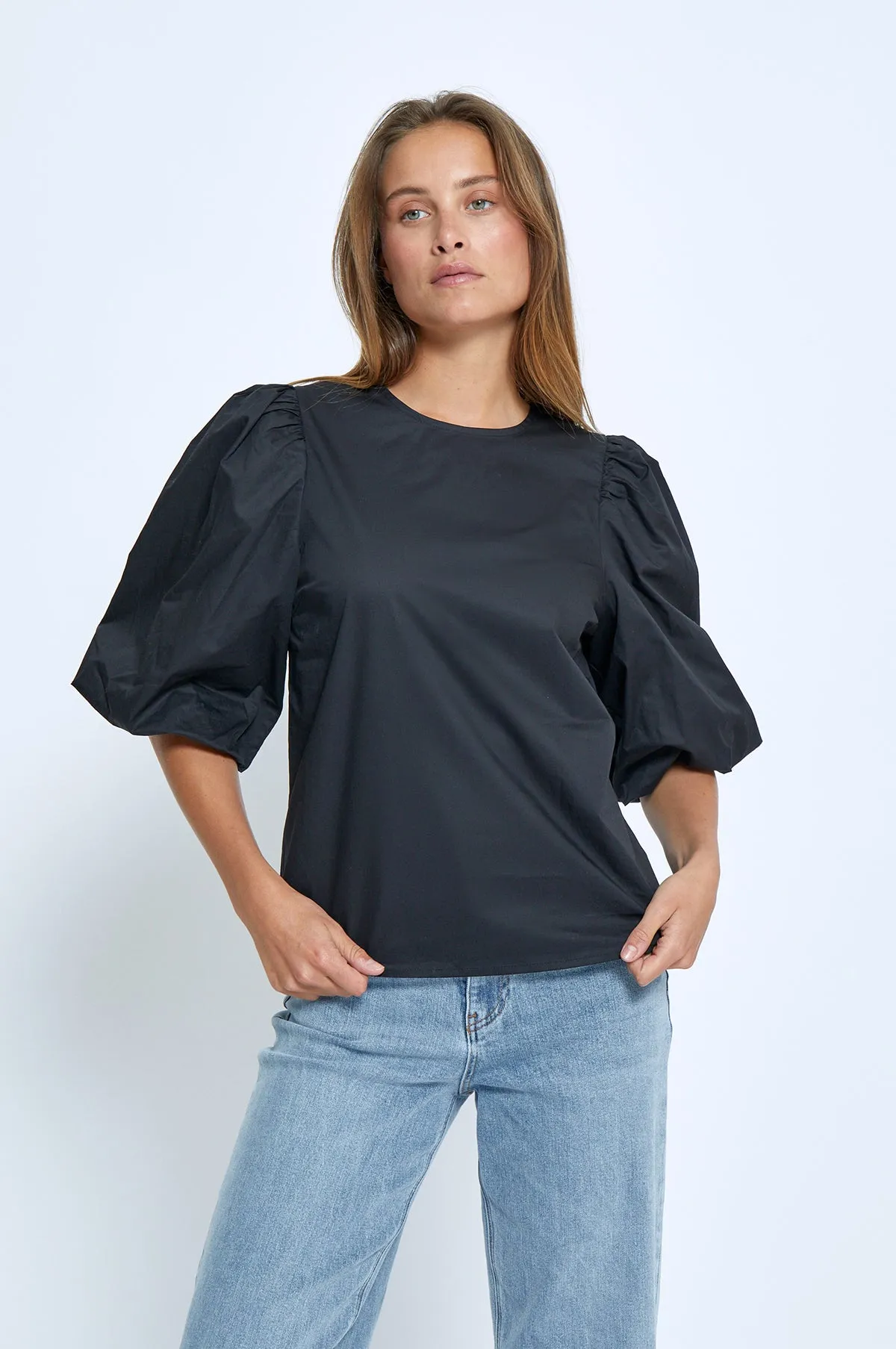 Joa Short Sleeve Blouse Black