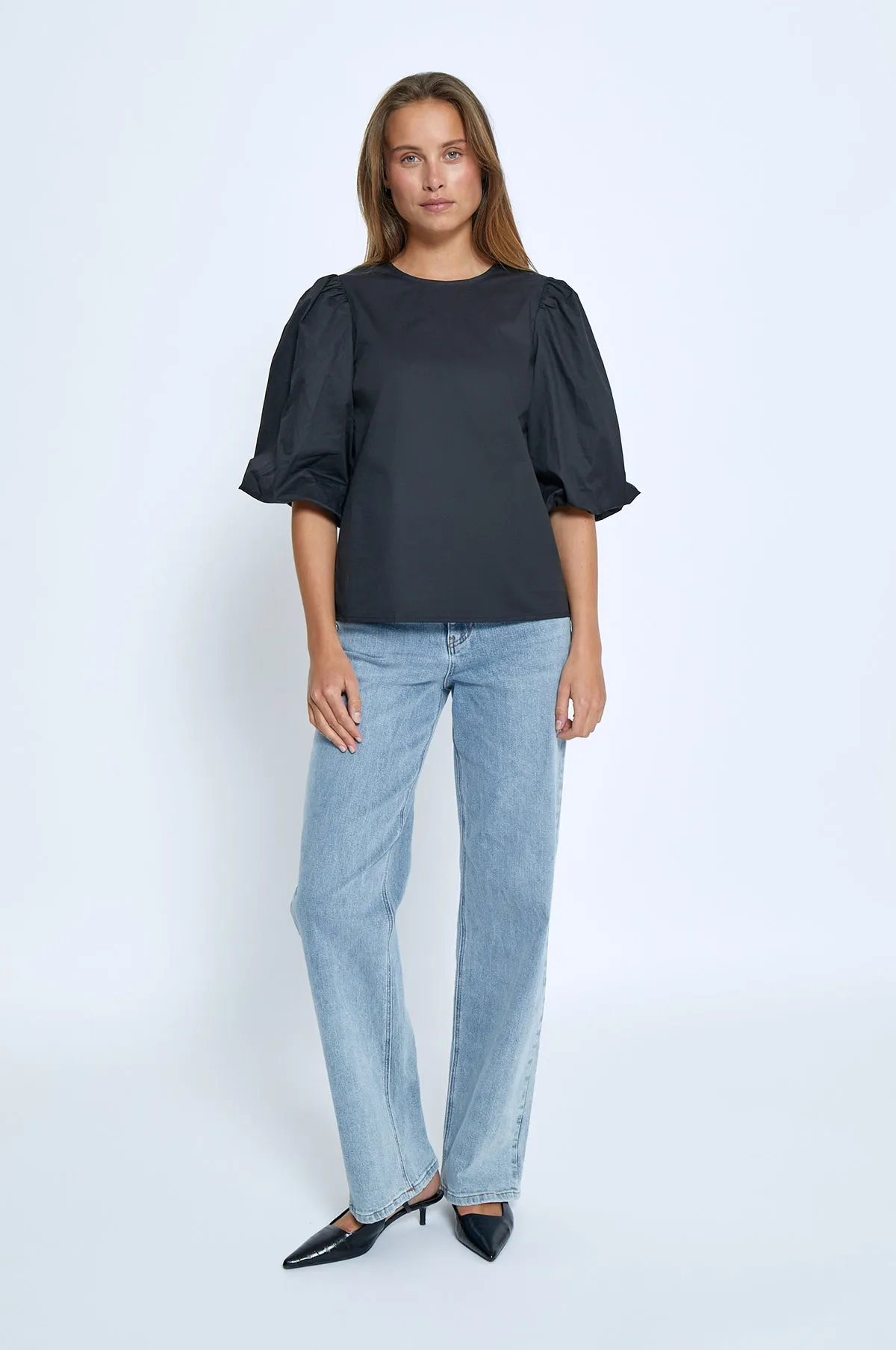 Joa Short Sleeve Blouse Black