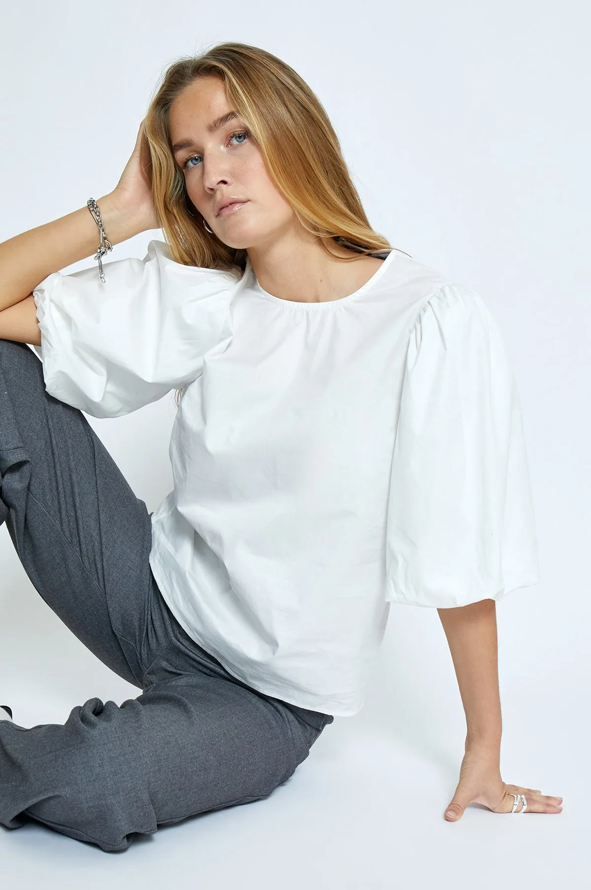 Joa Short Sleeve Blouse Cloud Dancer