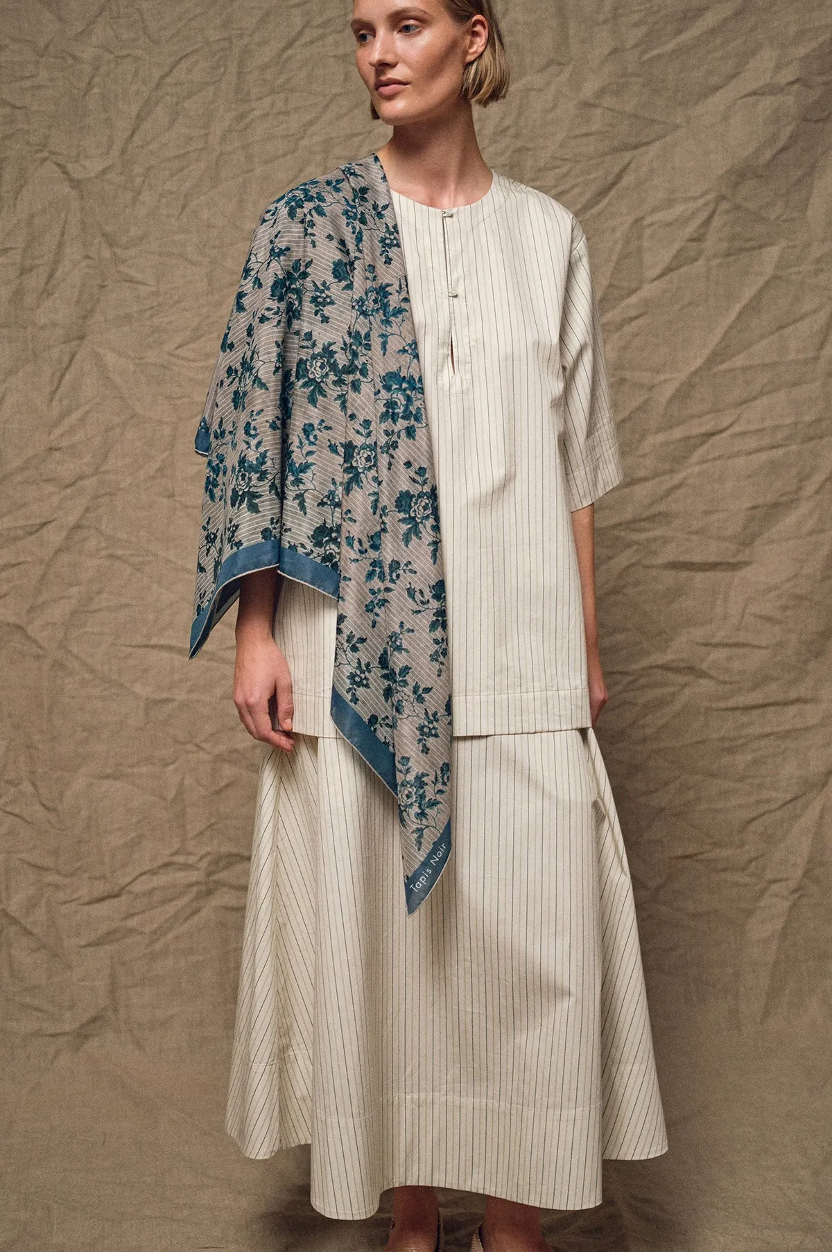 Large Light Blue Stripe Scarf