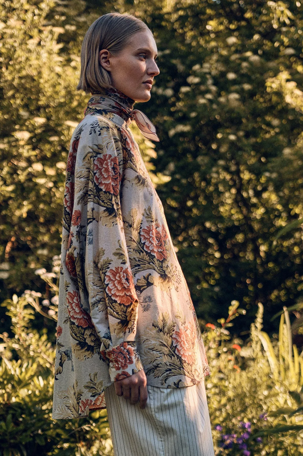 Light Peach Flower Scarf