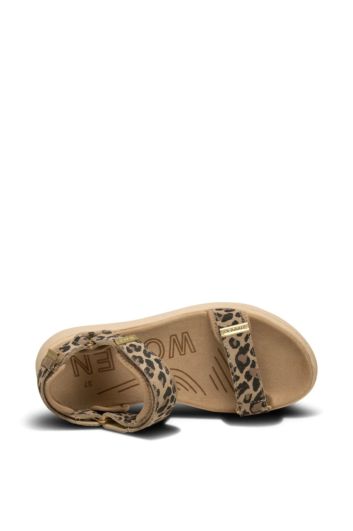 Line Suede Sandal Leopard