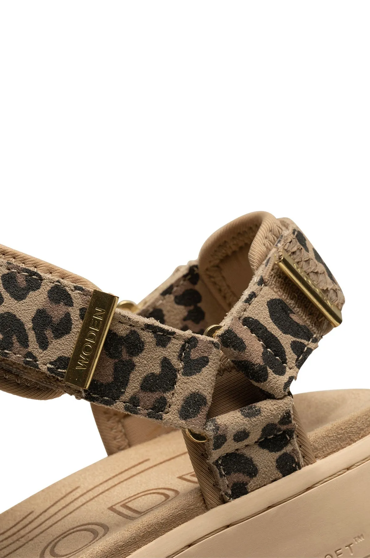 Line Suede Sandal Leopard