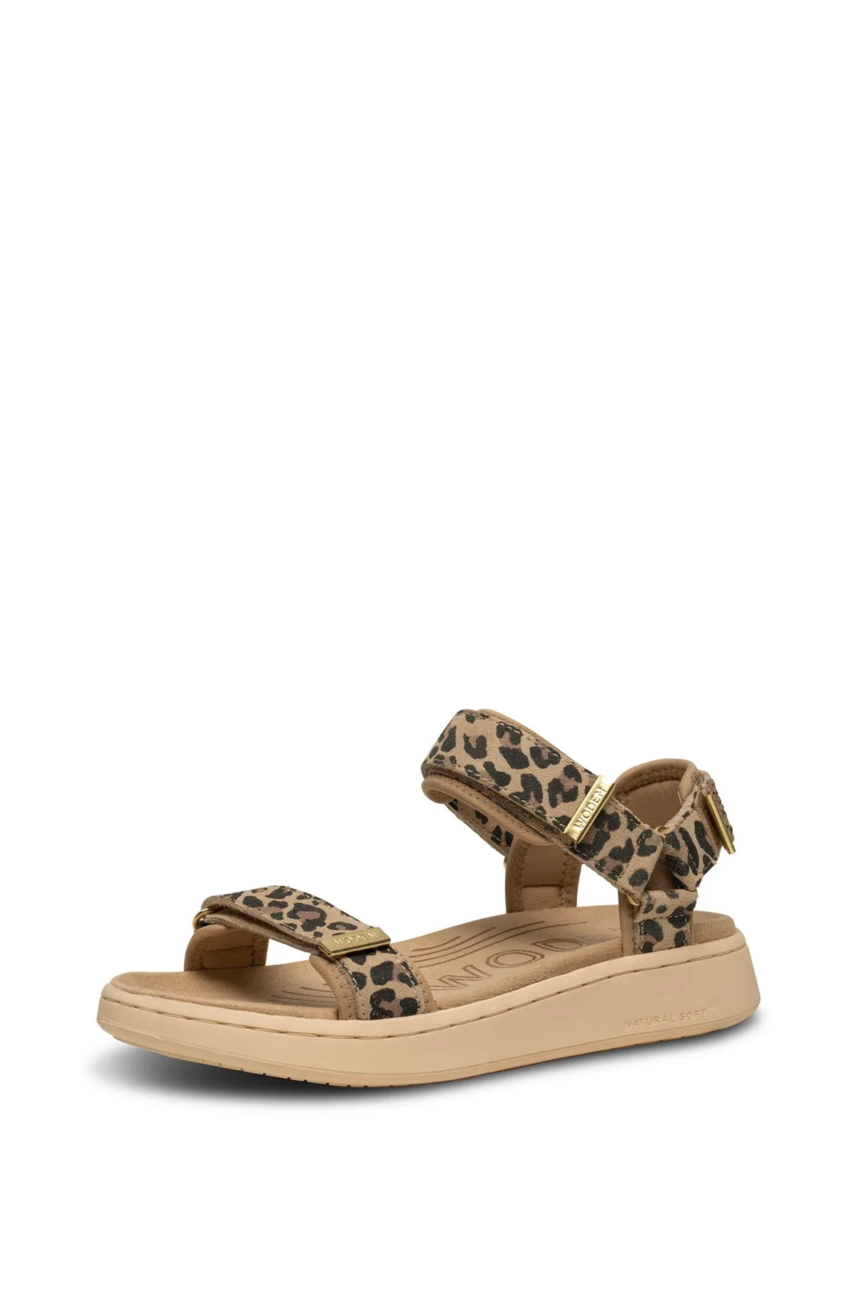 Line Suede Sandal Leopard