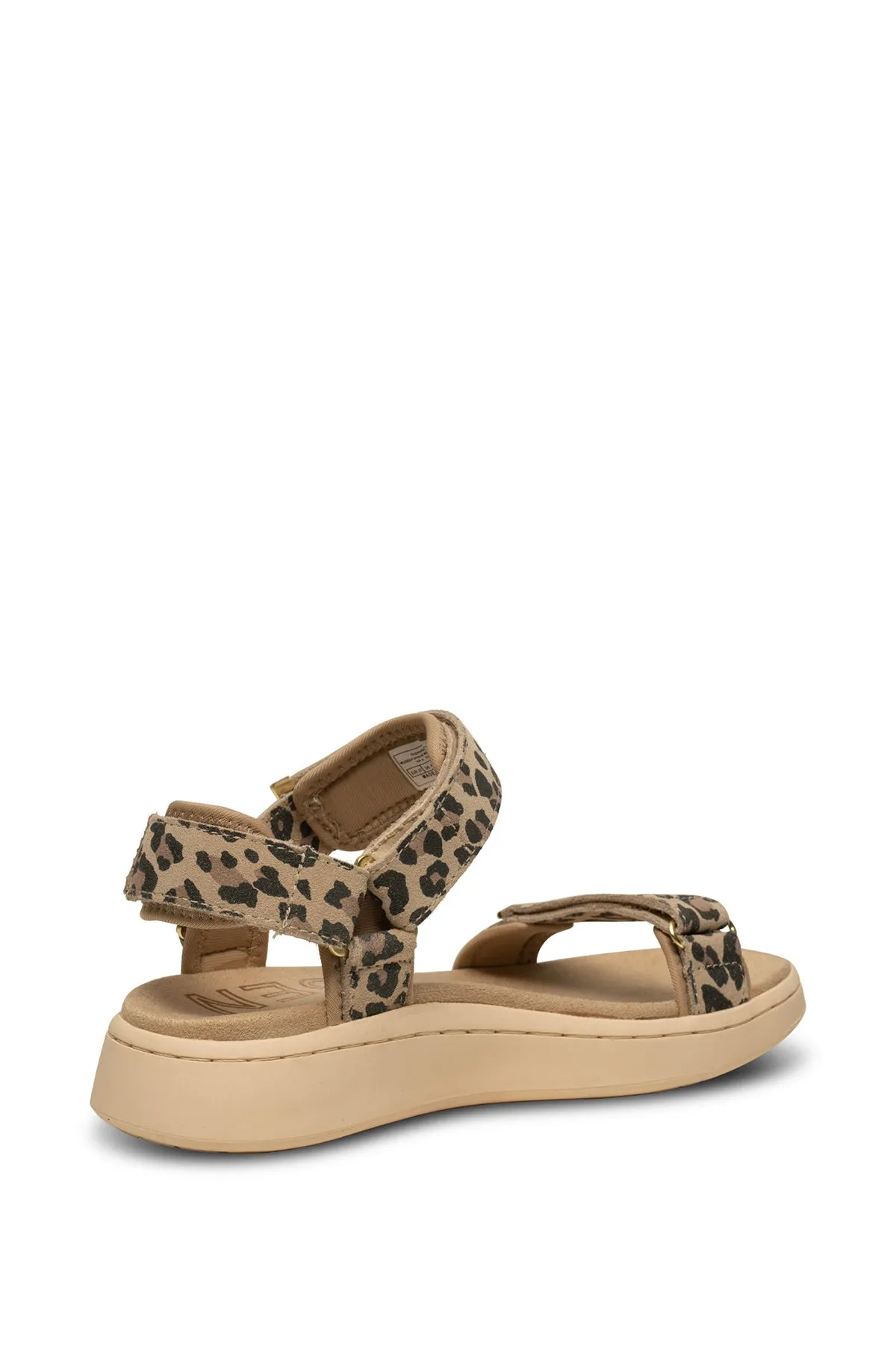 Line Suede Sandal Leopard