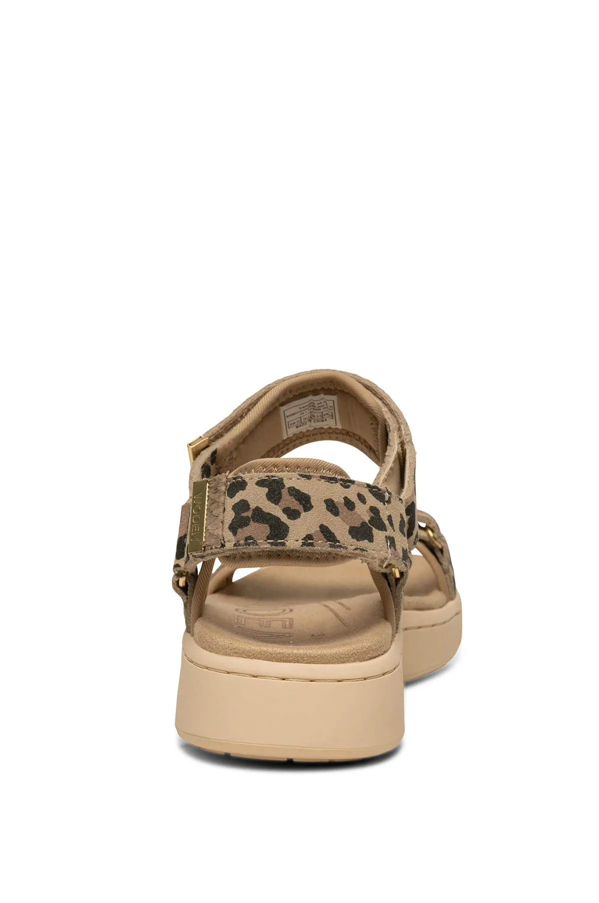 Line Suede Sandal Leopard