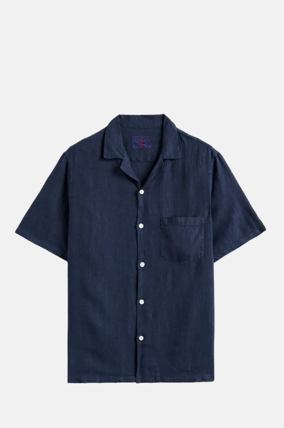 Linen Camp Collar Shirt Navy