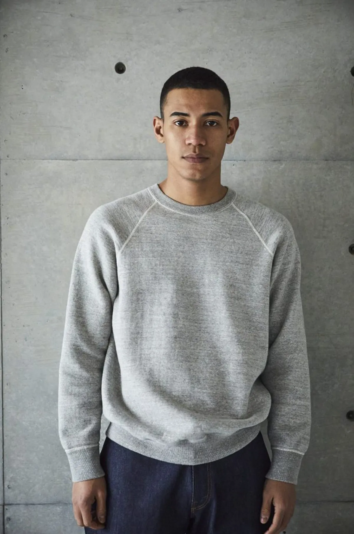 Loop Wheel Crew Neck Sweatshirt Heather Grey