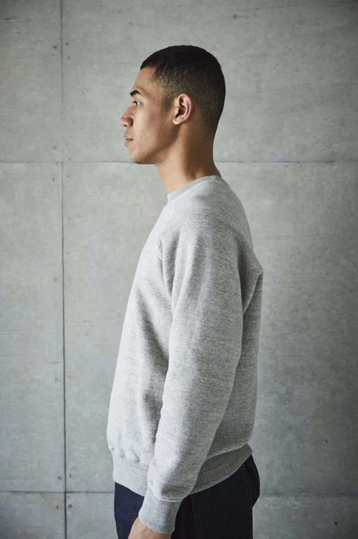 Loop Wheel Crew Neck Sweatshirt Heather Grey