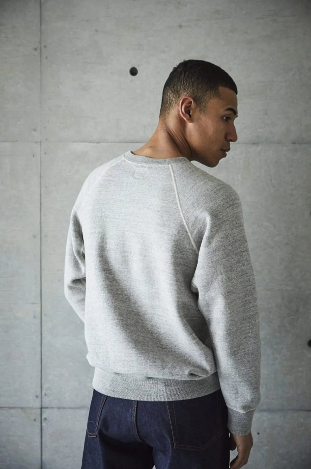Loop Wheel Crew Neck Sweatshirt Heather Grey