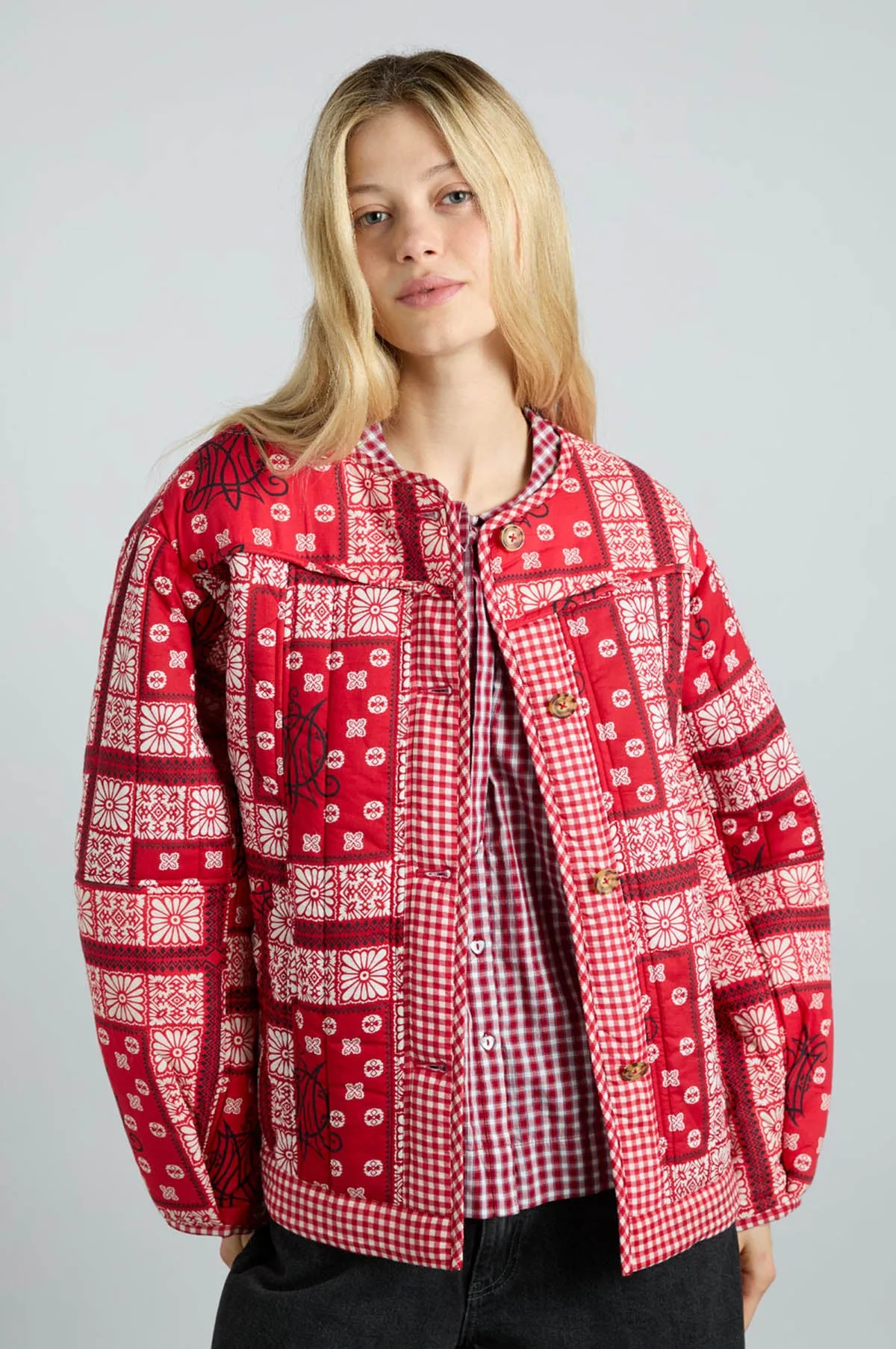 Macy Jacket Red Bandana