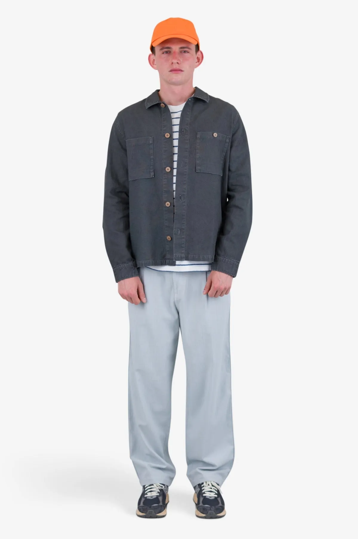 Patch Overshirt Charcoal Hemp Canvas