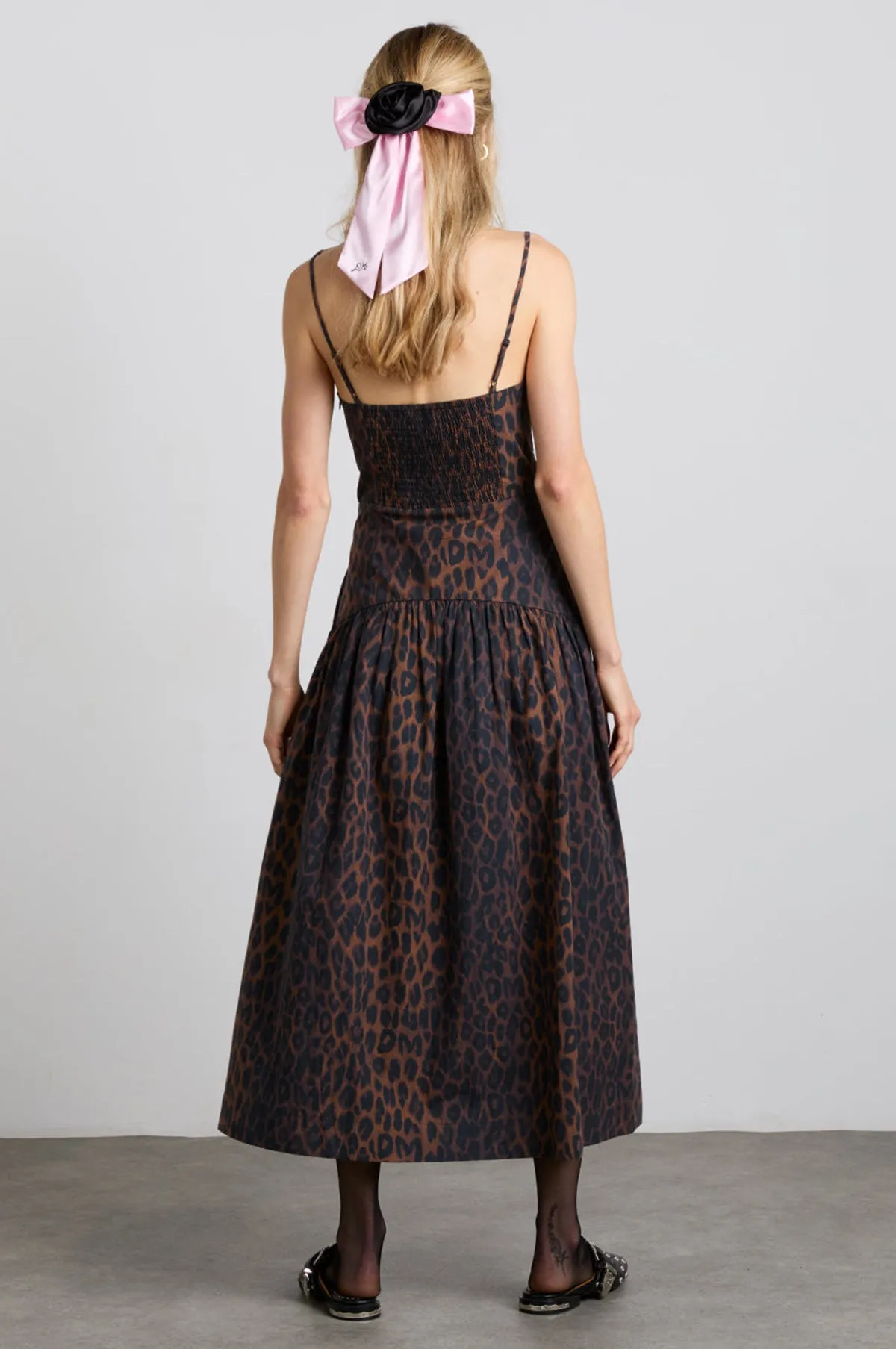 Persephone Midi Dress Dark Leopard