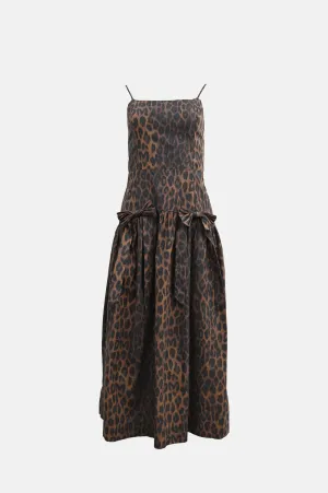 Persephone Midi Dress Dark Leopard