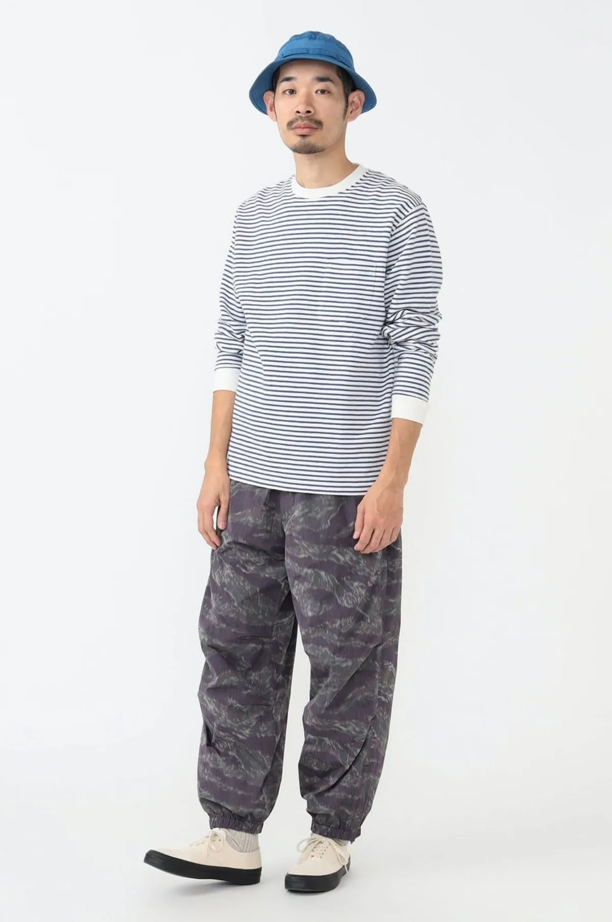 Pocket Tee Inlay Stripe Off White