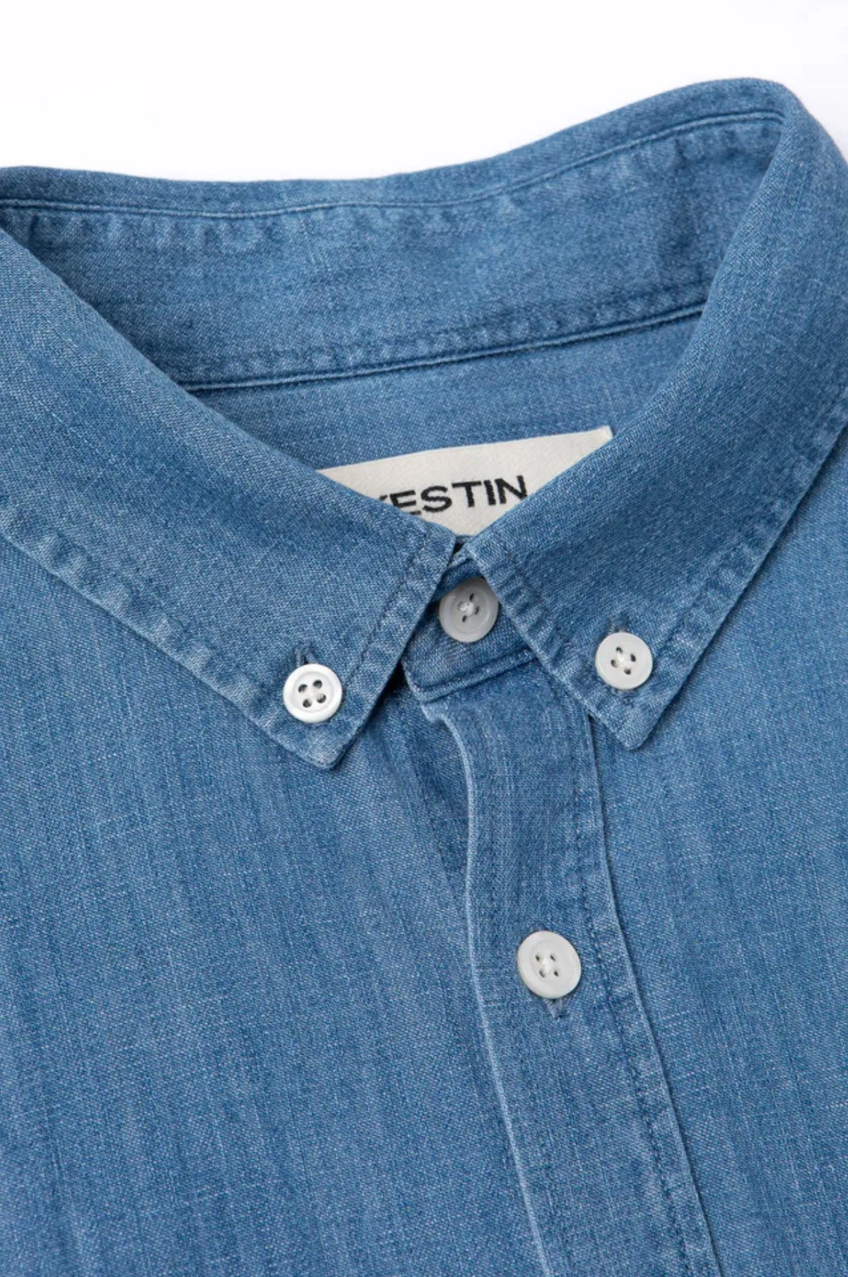 Raeburn Button Down Shirt Light Washed Denim