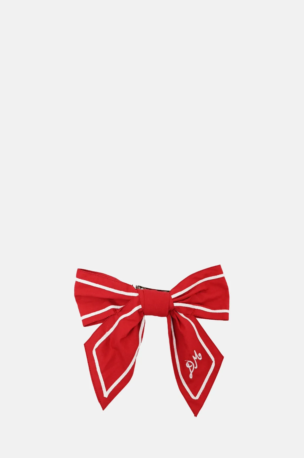 Sailor Bow Clip Red with White Piping